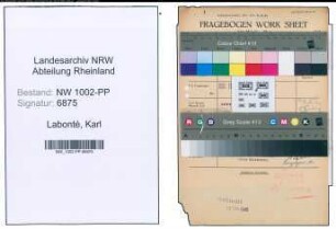 Entnazifizierung Karl Labonté , geb. 02.02.1906 (Kaufmaennischer Angestellter)