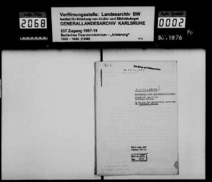 Firma H. & J. Veis oHG in Bretten Eintragung einer Hypothekenvormerkung Lagerbuch-Nr. 247 Bretten