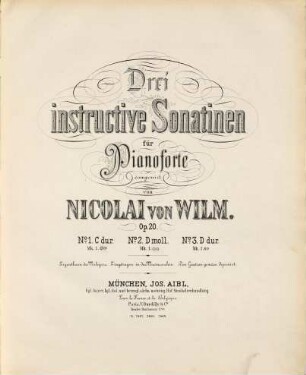 3 instructive Sonatinen : für Pianoforte ; op. 20, 2. d-Moll