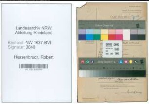 Entnazifizierung Robert Hessenbruch , geb. 01.12.1902 (Pressestenograf)