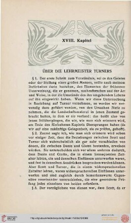 Kapitel XVIII. Über die Lehrmeister Turners