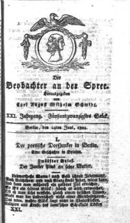25. Stueck, 24. Juni 1822