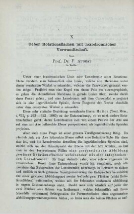 X. Ueber Rotationsflächen mit loxodromischer Verwandtschaft.