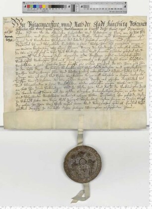 Bürgermeister und Ratsmannen verkaufen den beiden Vorstehern des Kalandes, den Bürgermeistern Leonhart von Dassel und Leonhart Elver, für 300 Reichstaler einen jährlichen Zins von 15 Talern.