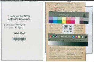 Entnazifizierung Karl Von Well , geb. 21.06.1905 (Boettchermeister)