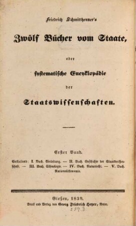 Grundlinien der Geschichte der Staatswissenschaften, der Ethnologie, des Naturrechtes und der Nationalökonomie