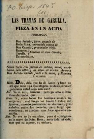 Las Tramas de Garulla : Pieza en 1 acto