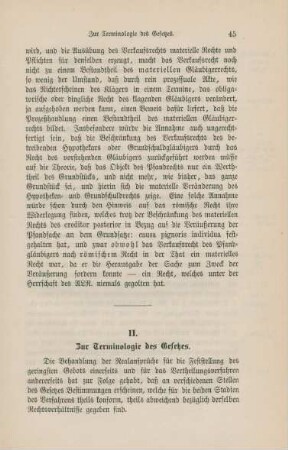 II. Zur Terminologie des Gesetzes.