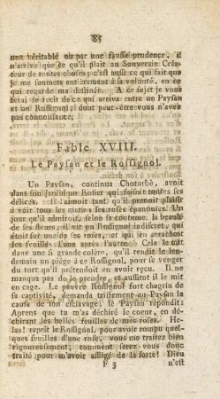 Fable XVII. Le Paysant et le Rossignol