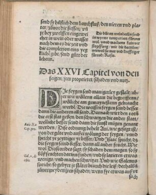 Das XXVI Capitel von den feigen/ irer proprietet/ schaden vnd nutz.
