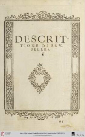 Descrittione di Bruselles