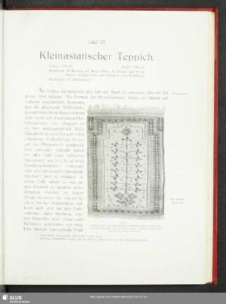 Tafel 25. Kleinasiatischer Teppich