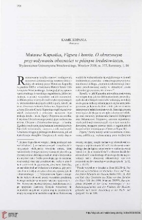 71: [Rezension von: Mateusz Kapustka, Figura i hostia]