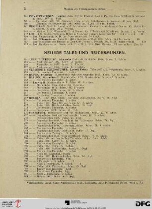 Neuere Taler und Reichsmünzen (Nr. 754-934)