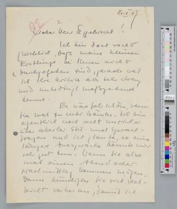 Brief an Axel Eggebrecht
