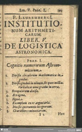 Liber V. De Logistica Astronomica