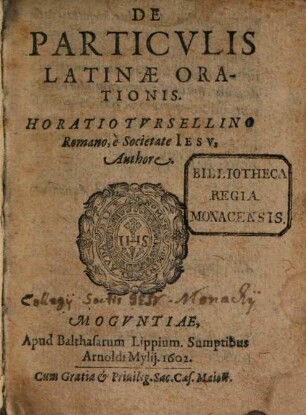 De particulis latinae Orationis