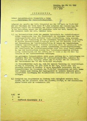 1.2.1 Zusammenarbeit VR Polen: Aktennotiz Ascheabfuhrgleis Hirschfelde-Turów, Verstärkung der Aschetiefbunkerbrücke, deren Finanzierung, Bergrutsch am Kiesberg