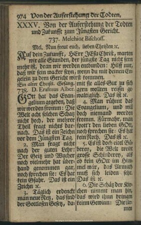 XXXV. Von der Auferstehung der Todten und Zukunfft zum Jüngsten Gericht