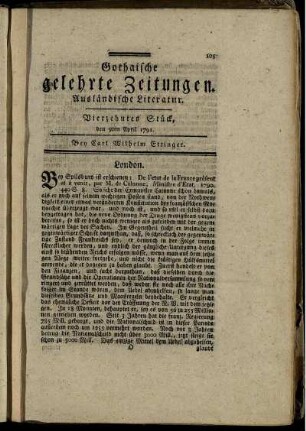Vierzehntes Stück, den 9ten April 1791.