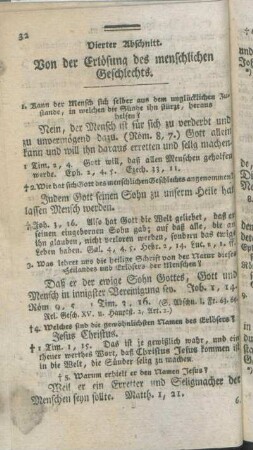 Vierter Abschnitt. Von der Erlösung des menschlichen Geschlechts.