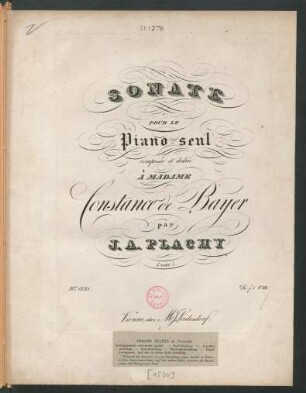 Sonate Pour Le Piano seul : Oeuv. 1.
