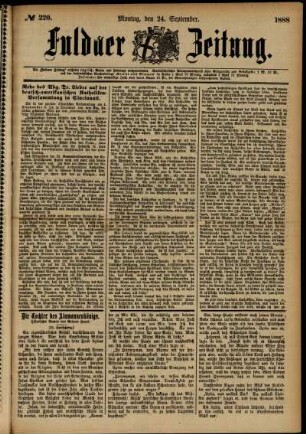 Ausgabe vom Montag, den 24. September 1888.