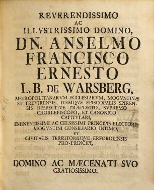 Dissertatio Juris Publici Inauguralis De Splendore Familiarum Illustrium Conservando