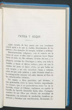 Patria y hogar