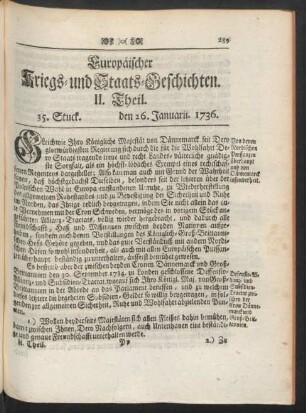 35. Stuck. den 26. Januarii. 1736.