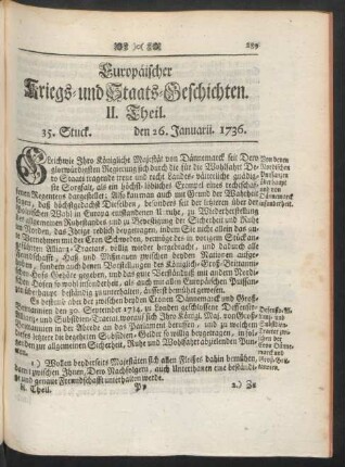 35. Stuck. den 26. Januarii. 1736.