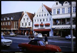 Husum: Marktstraße mit Haus von Theodor Storm