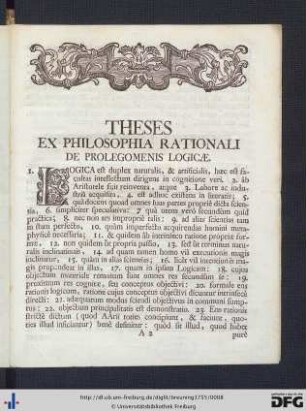Theses Ex Philosophia Rationali.