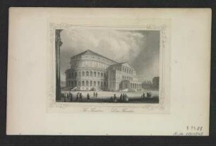 Ansicht des 1. Opernhauses von Semper in Dresden, Stahlstich, um 1860 : The Theatre = Das Theater / A. H. Payne del. & sculp. - [S.l.] , [um 1860]. - 1 Kunstbl. : Stahlst. ; 11 x 8 cm