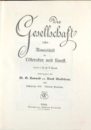 Die Gesellschaft : Münchener Halbmonatschrift. 4, 2. 1888