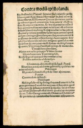 Commentaria contra modum epistolandi Pontii.