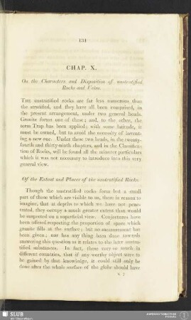 Chap. X. On the Characters and Disposition of unstratified Rocks and Veins