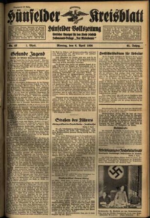 Erste Ausgabe vom Montag, den 06. April 1936.