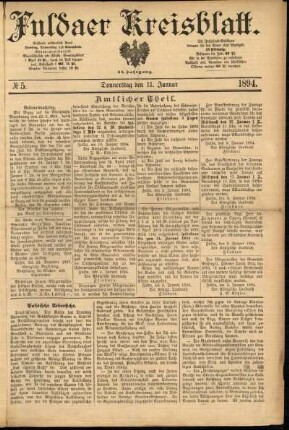 Ausgabe vom Donnerstag, den 11. Januar 1894.