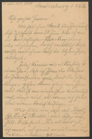 Brief an B. Schott's Söhne : 09.07.1916