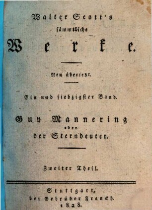 Guy Mannering oder der Sterndeuter, 2