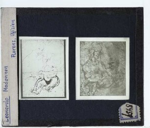da Vinci, Madonna mit Kind mit einer Katze (Florenz Uffizien 421E r),da Vinci, Madonna mit den Früchten