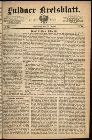 Ausgabe vom Donnerstag, den 29. Januar 1885.