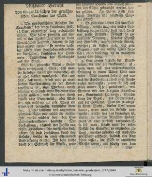 Nuzbarer Bericht von einigen Ursachen der gewöhnlichsten Krankheiten des Volks.