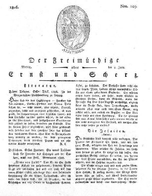 Nro. 109, Montag den 2. Juny 1806