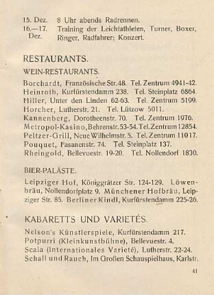Kabaretts und Varietés