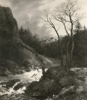 Oehme, Ernst Ferdinand. Landschaft. Rabenauer Grund. Öl auf Leinwand; 74 x 65 cm. Dat. 1838. Privatbesitz