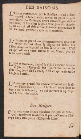 Des saisons