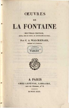 Oeuvres de La Fontaine. 2, Fables
