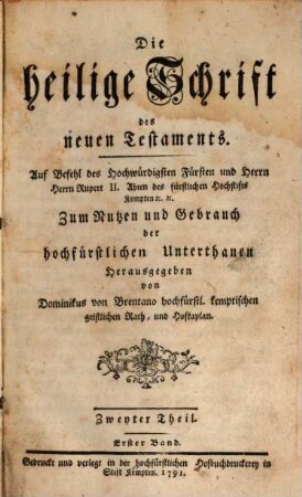 Die Heilige Schrift des neuen Testaments, 2,1
